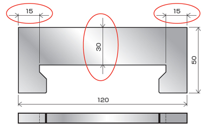 抜き形状とスリットを持つゲージの高精度設計のポイント / はさみ2a