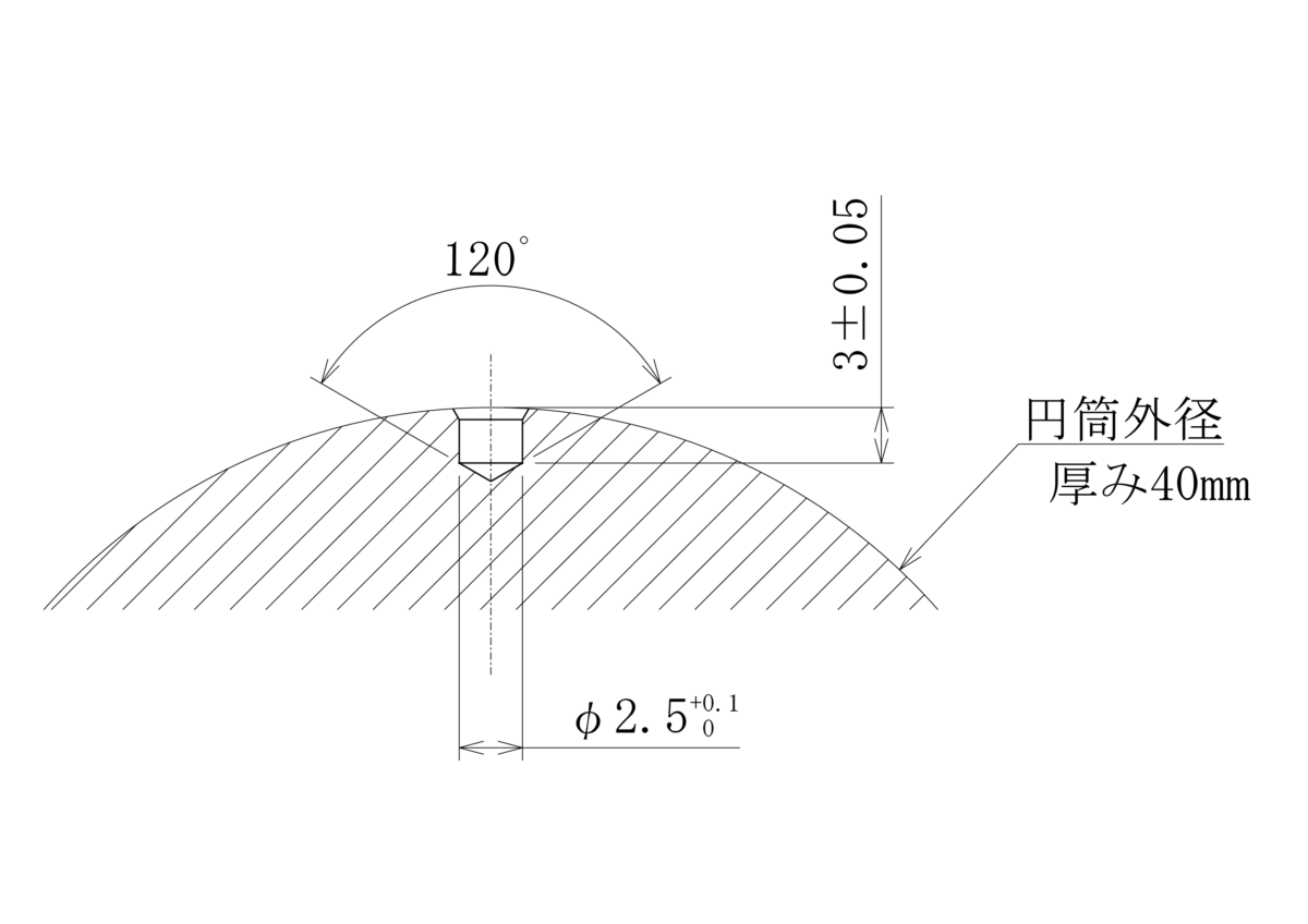 ベアリング外径に対応した穴深さ測定器