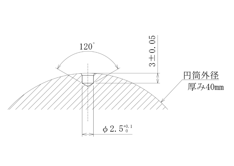 ベアリング外径に対応したドリル穴深さ測定器