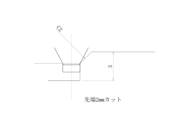 先端カットして干渉を回避した面取り深さ測定器(管理№19364)